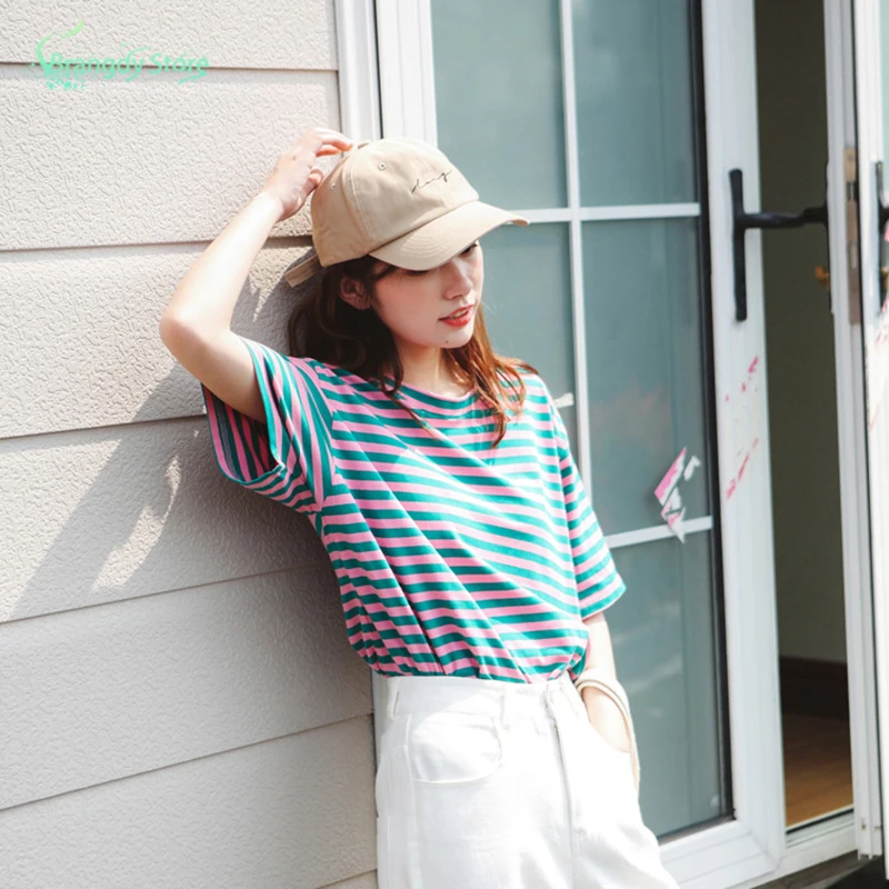 

Oversized Woman Short Sleeve T-shirts Vintage Korean Style Kawaii Clothes Sweatshirts aesthetic Harajuku Cottagecore