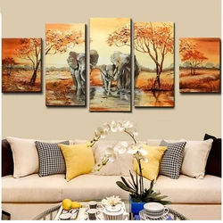 Full,Square,round,African Elephant 5d diy,Diamond painting,picture of rhinestone,mosaic full embroidery,Landscape,5 panel