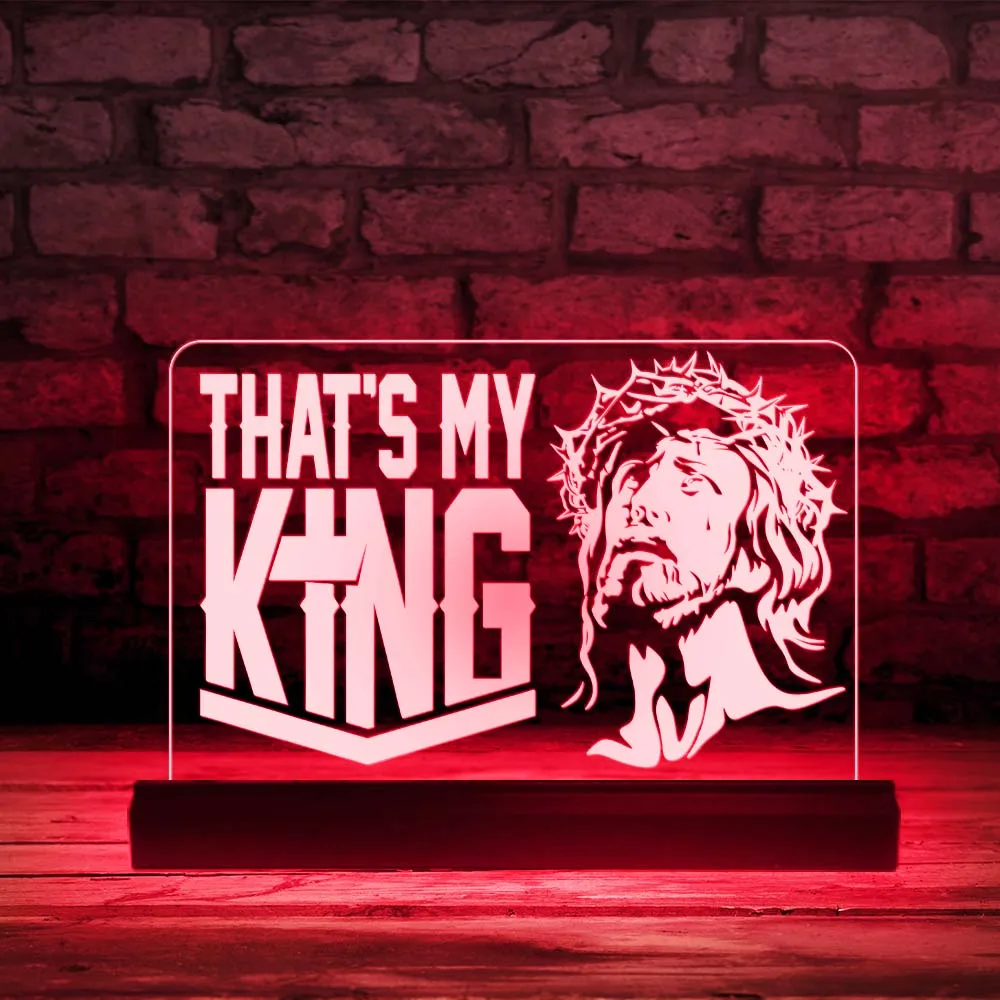 Jesus Christ 3D LED Lights With USB And Remote Controller That Is My King MultiColor Night Lamp For Believe In Jesus Home Decor