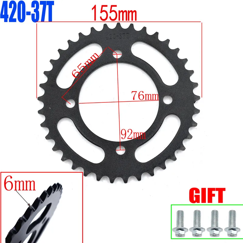 420/428 Łańcuchy 35T/37T/39T/41T/43T/45T/48T Koła łańcuchowe motocykla Tylna tylna zębatka do 110cc 125cc 140cc Dirt Pit Bike