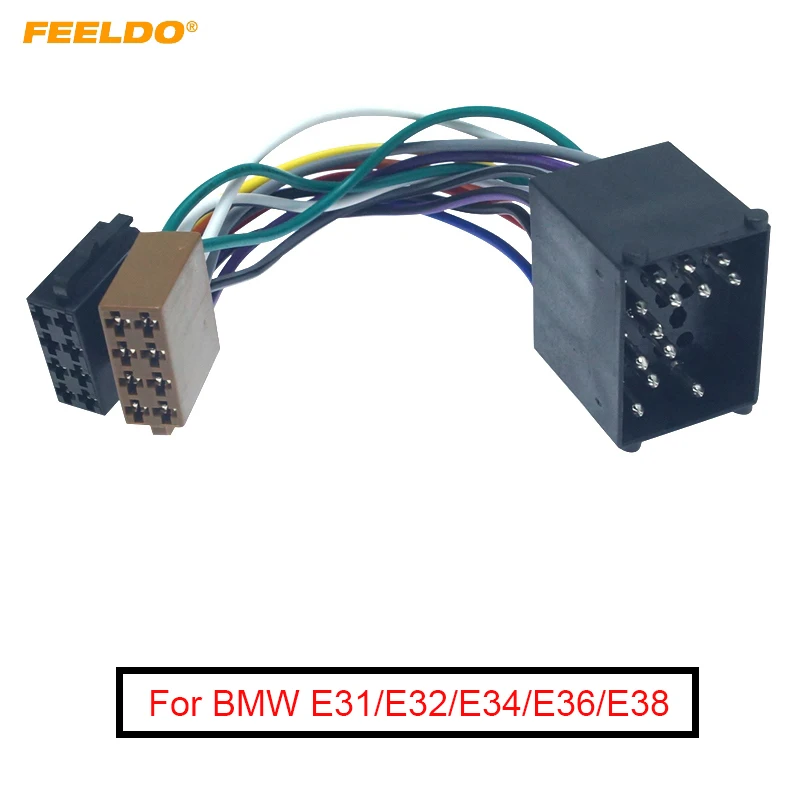 

FEELDO 10Pcs Car Radio Female ISO Adapter Wring Harness Cable For BMW E31/E32/E34/E36/E38/E39/E46/Z3/Mini #AM6256