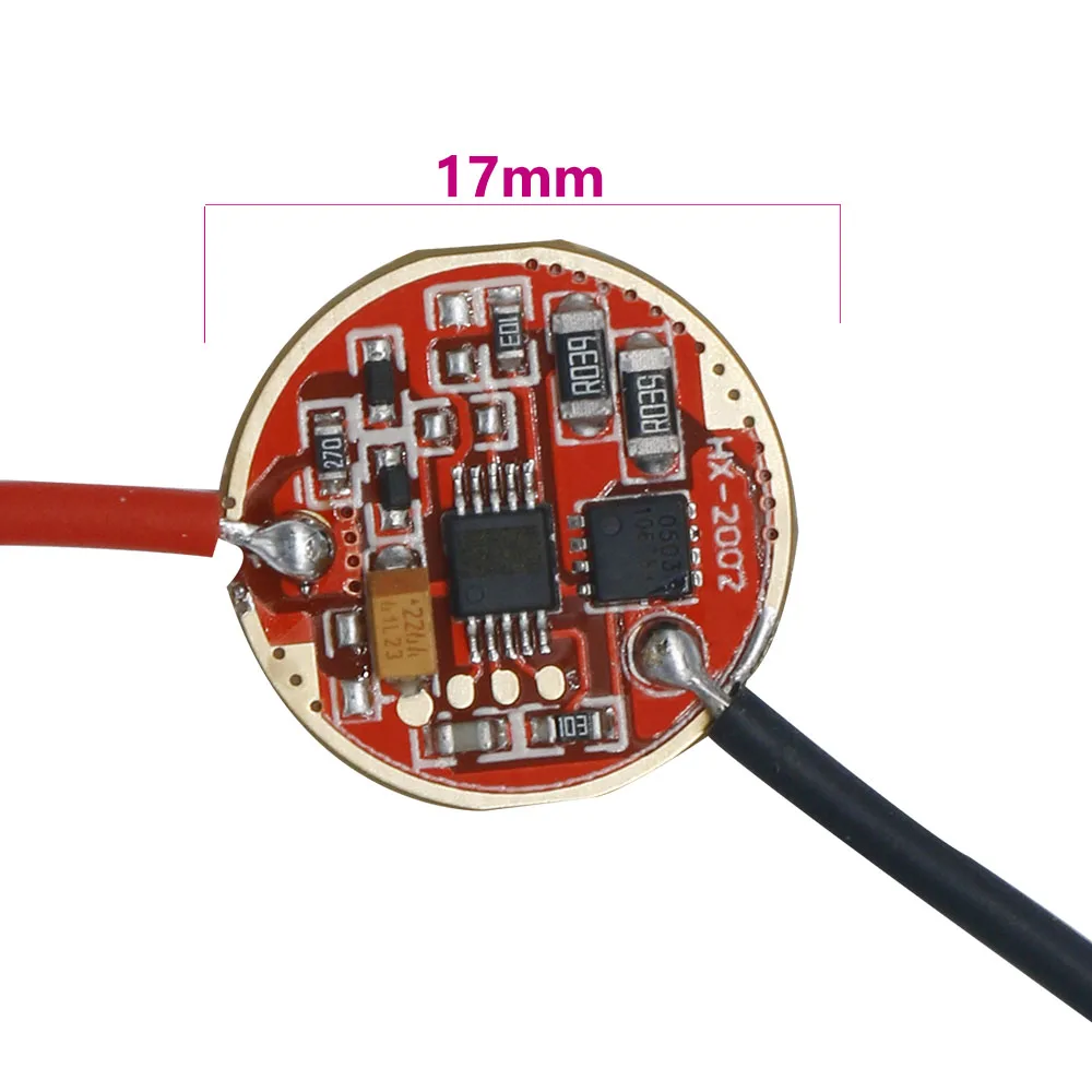 Driver per torcia a LED Driver a corrente costante 18W DC3.7-4.4V diametro 16.7mm per lampada a LED 3W 5W 10W XHP50 XML2 T6 U2 Fashlight