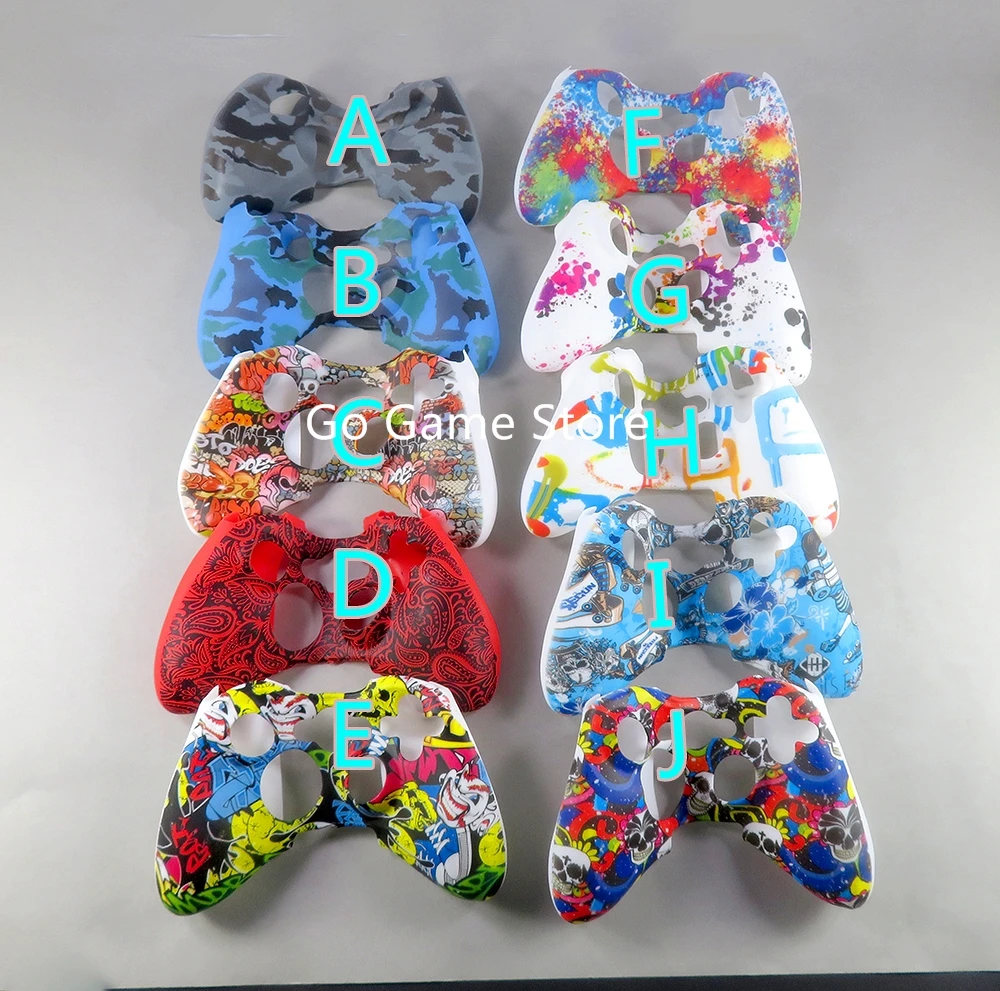 

50Pcs For XBOX360 protective cover water transfer printing skin protective cover controller handle protective cover silicone