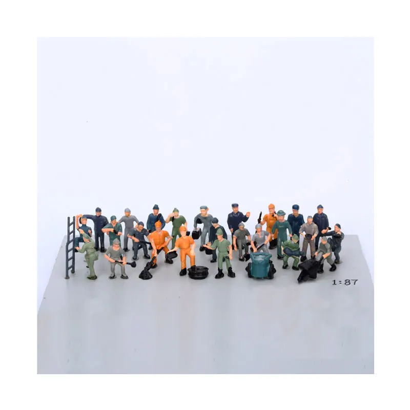 27pcs 1:87 Ho Scale Model Railway Workers Landscape Model Train Railway Layout Scenery Diy  Miniature Dioramas Display Gaming