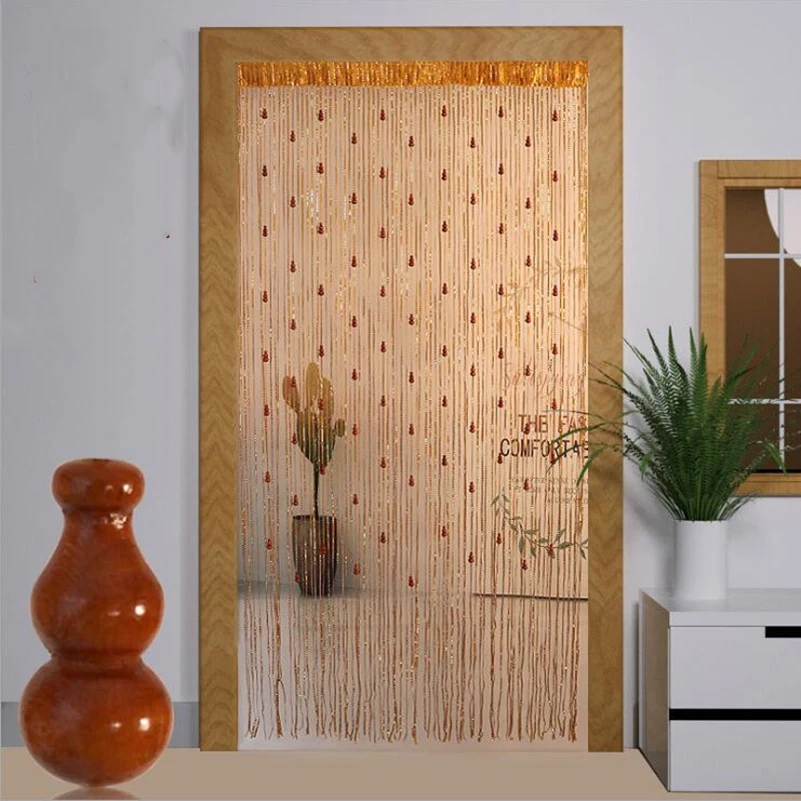 ZiDeTang Glitter S Style Gourd Beads Door Curtain Partition for Home Room Divider Hotel Cafe Interior Decoration Tassel  Curtain