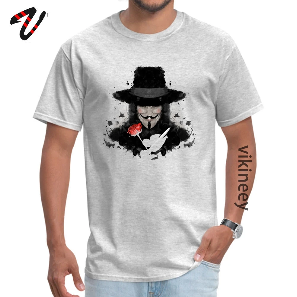 V for Vendetta T-Shirt Godfather Anonymous Men\'s Cool Tshirt Casual Short Sleeve 100% Cotton Fabric Men T-Shirt High Quality