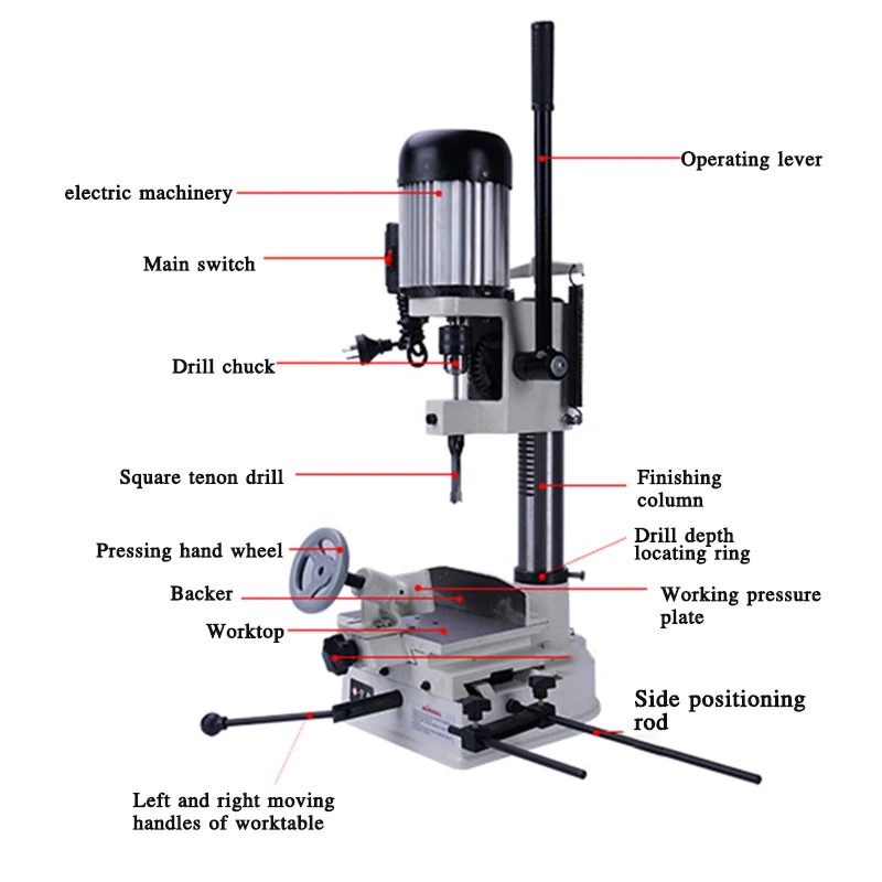 Woodworking square tenoning machine multifunctional woodworking tenoning machine small household drilling machine tenon opener