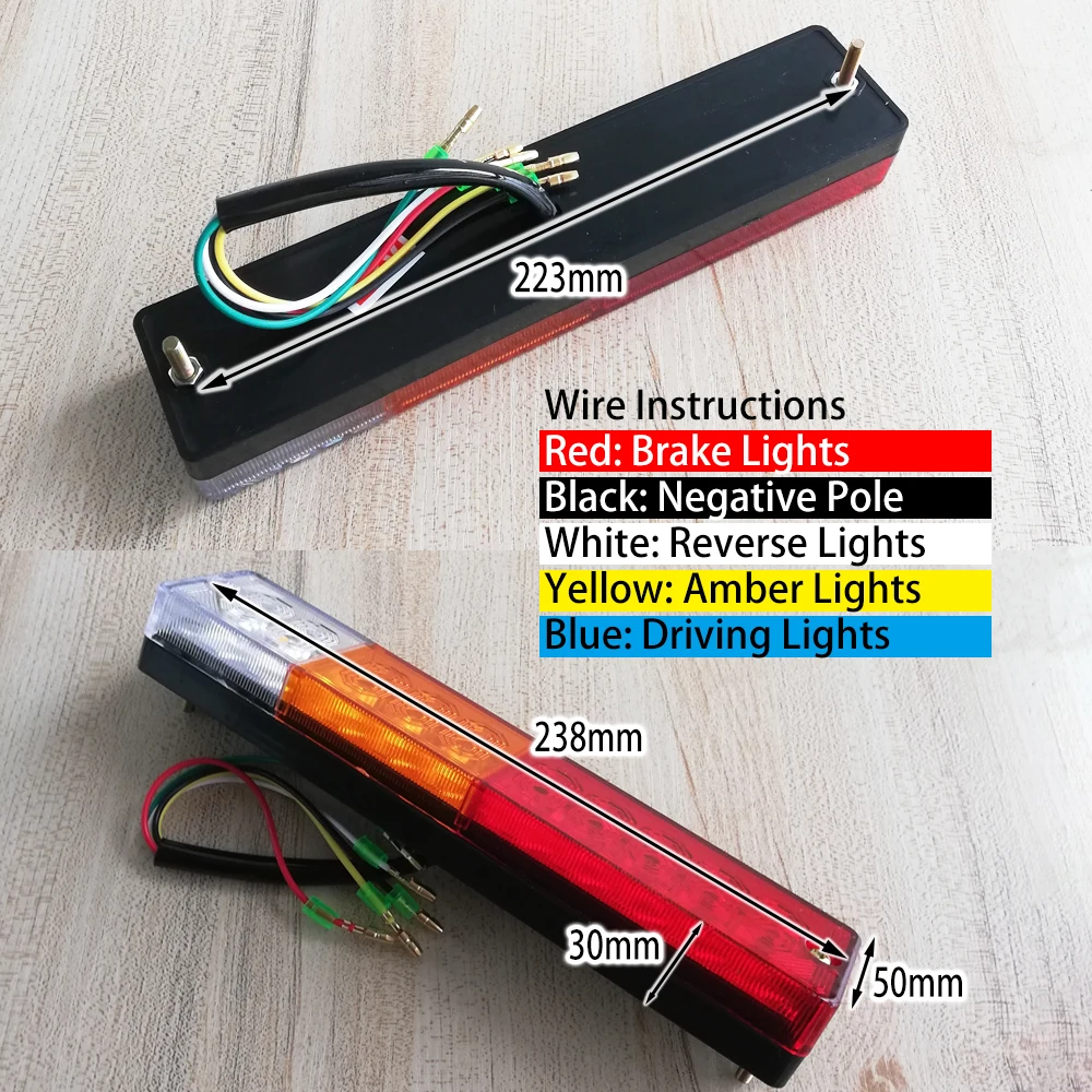 2Pcs Trailer Taillights 12V 24V LED Rear Lights For Loader Forklift Tail Lights Tractor Back Headlight