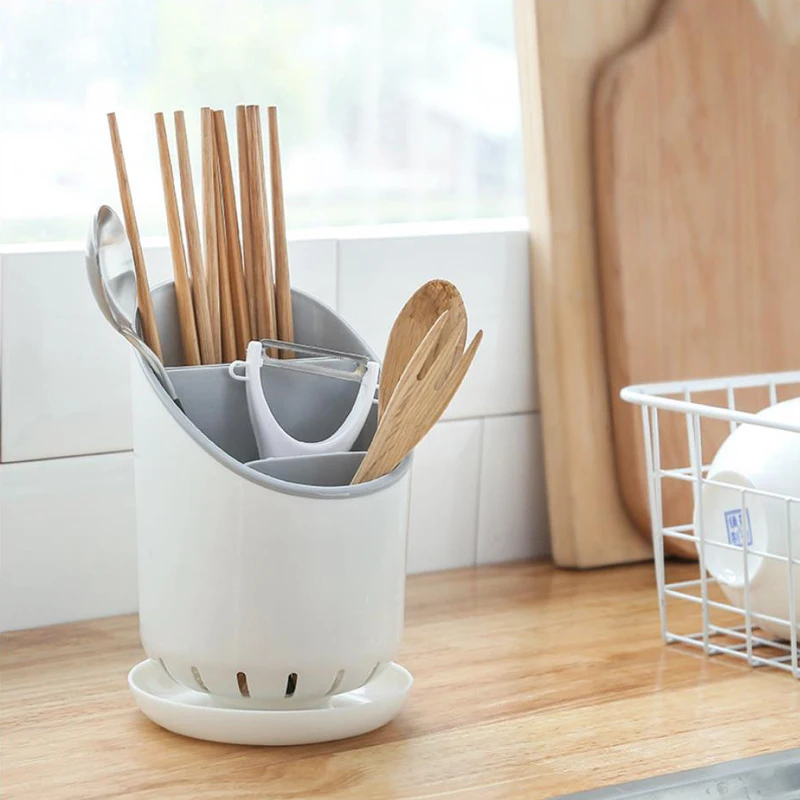 

Cutlery Storage Holder Kitchen Tool Plastic Drainer Drain Containers Drying Rack Tableware Table Knife Spoon Fork Container