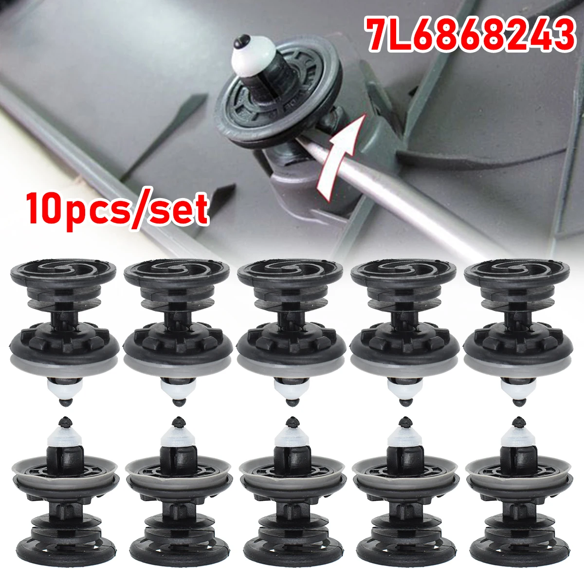 10pcs Interior Door Trim Panel Card Clip For VW Caddy Touran Tiguan Golf 4 5 6 7 Passat CC Polo Beetle Jetta T5 T6 Audi A4 A5 Q3