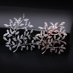 Women's zircon Brooch exquisite Leaf Brooch silk scarf button accessories women's suit Brooch accessories