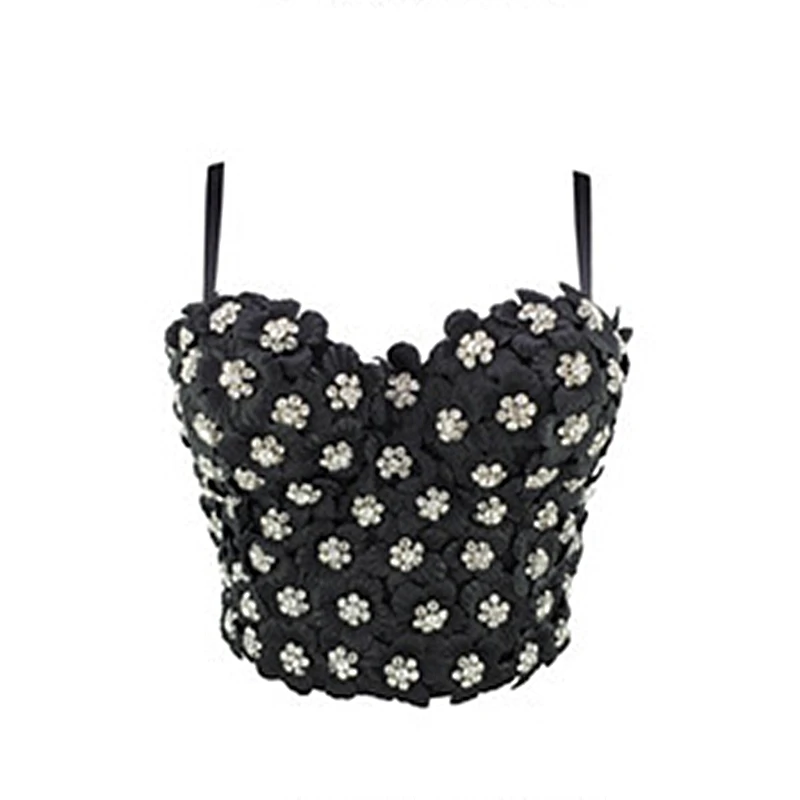 

Pink Mesh Lace Bustier Diamond Splice Sling Tank Women Sexy Sleeveless Backless Crop Top Camisole Nightclub Corset Goth Vest