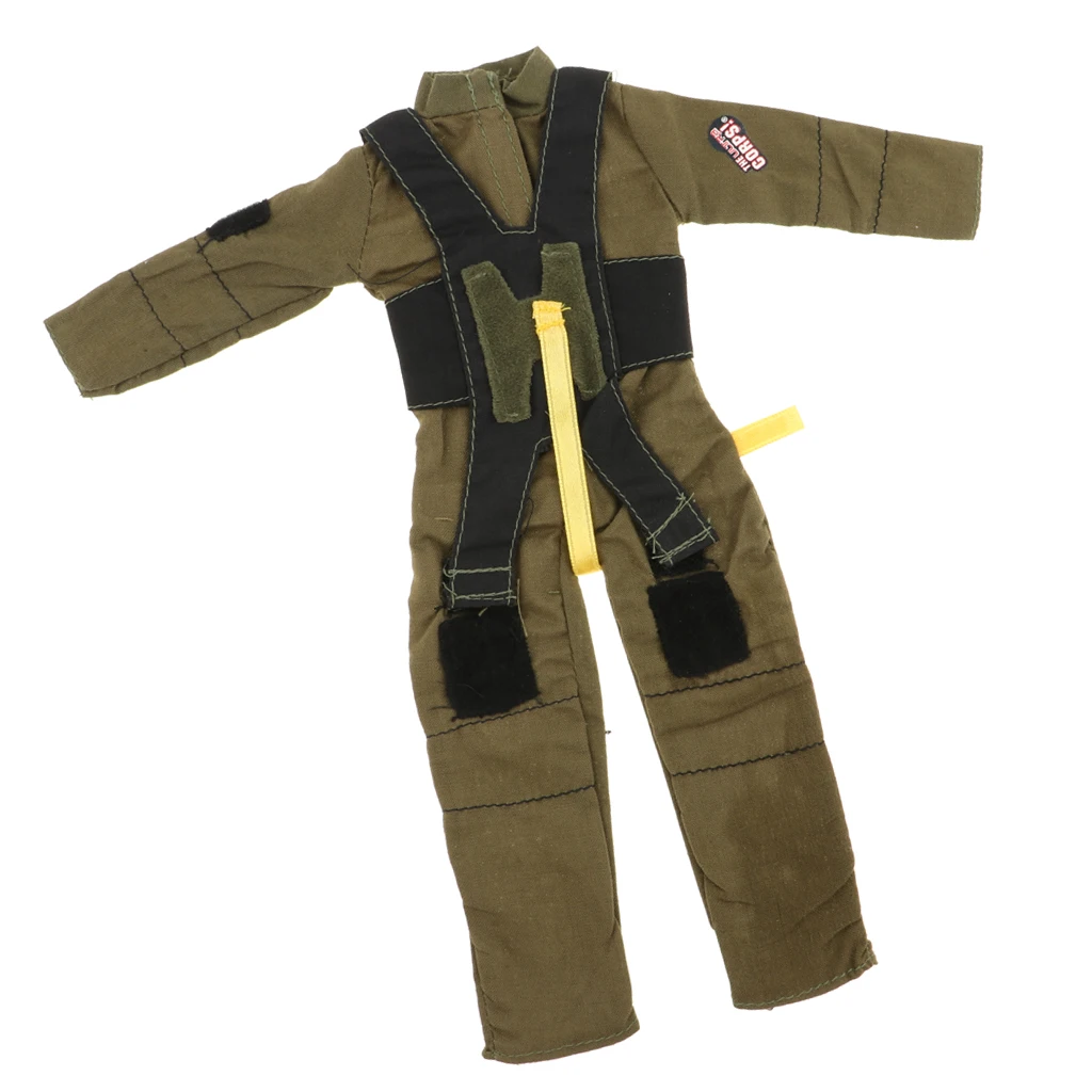 Cool Doll Clothes Fireman Costume Suit For 1/6 Soldier Doll Accs Army Green - Image 4
