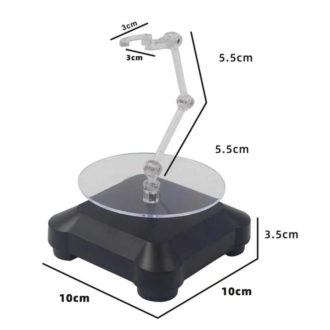 9.5cm DIY Display Turntable Base with Bracket for 10-16cm Spirits Robot /For Gundam MG HG /Saint Seiya SHF /SIC Mecha Model