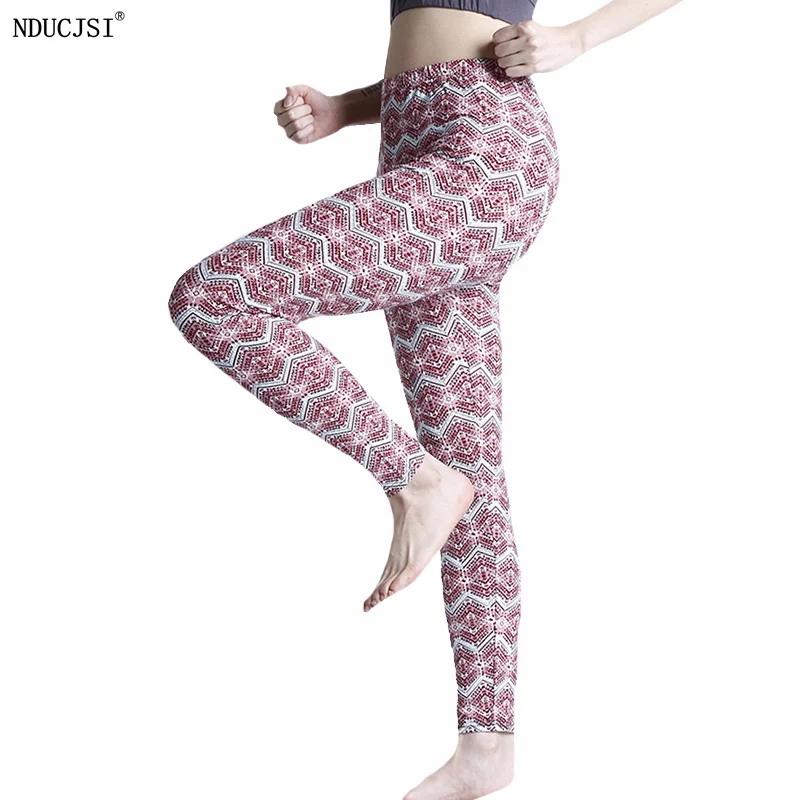 NDUCJSI Latest Women High Waist Workout Leggings Yoga Pant Printing Sport Sexy Trousers Gym Fitness Push Up Gym Running Jegging