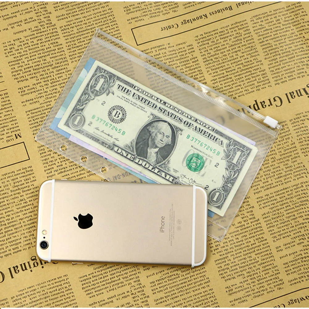 6 pezzi trasparenti portadocumenti A6 trasparenti in PVC trasparente per fogli sciolti