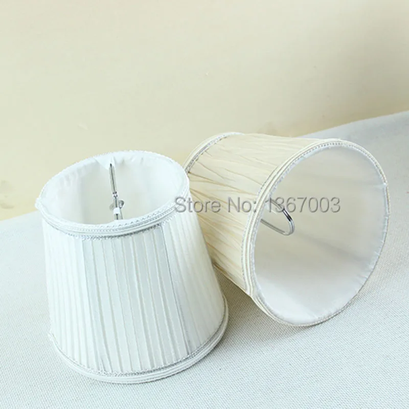 DIA12cm Mini Pleated Lace Lampshades,DIY Fabric Lamp Shade For Chandelier Wall Lamp, Clip On