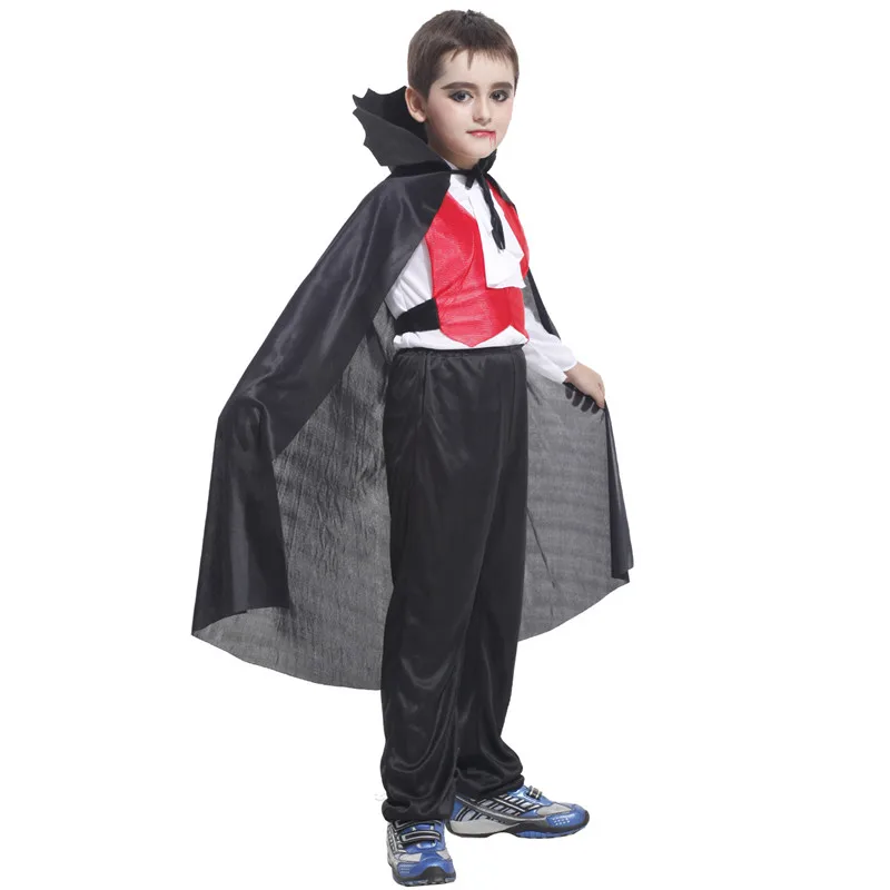 M-XL niños vampiro aterrador Cosplay niños Halloween disfraces de Drácula carnaval Purim desfile juego de escenario vestido de fiesta de disfraces