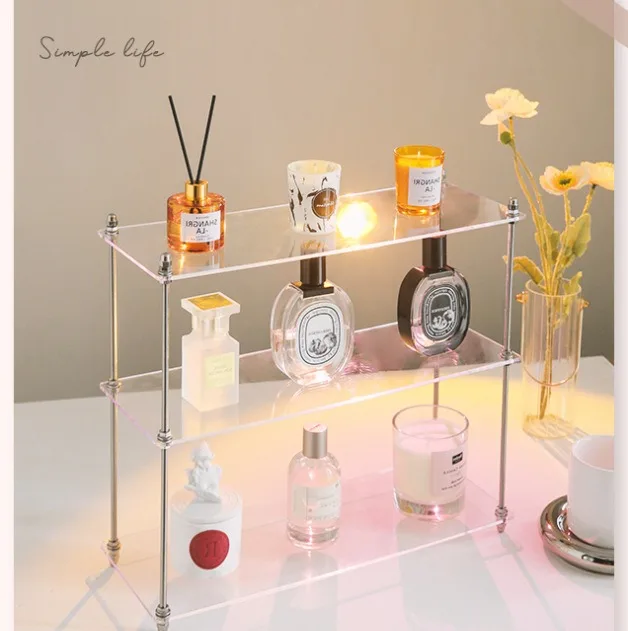 2/3 Layer Perfume Rack Display Rack Desktop Acrylic Perfume Aroma Fragrance Fragrance Storage Box Multifunctional Storage Rack