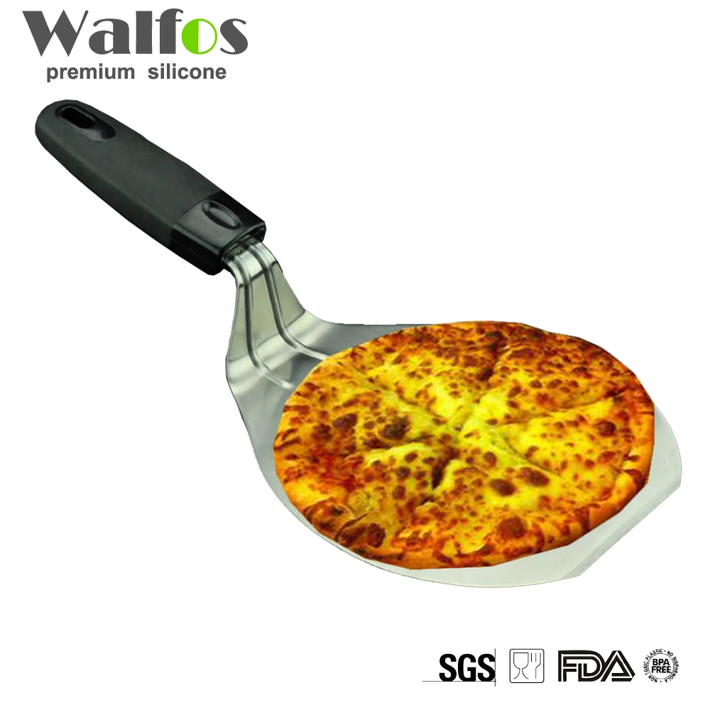 

Walfos Brand Plastic Handle Food Grade Stainless Steel Cake Lifter Pizza Spatula Pizza Peel Cake Server