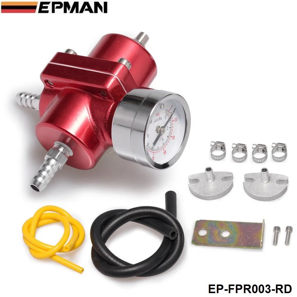 Jdm Universal 0-140 PSI Adjustable Fuel Pressure Regulator FPR /Gauge For BMW E39 5 series Facelift 2000-2003 EP-FPR003