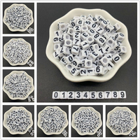 100pcs/Lot 6mm Acrylic Spacer Beads Number 0-9 Beads For Jewelry Making DIY Charms Bracelet Necklace Accessories
