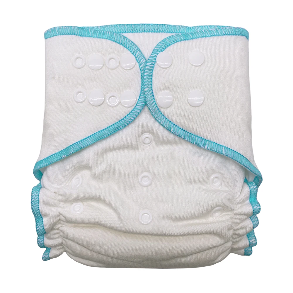 Goodbum Washable Adjustable Bamboo Cotton AI2 Diaper Cloth Diaper Double Row Snaps Cloth Nappy For 3-15KG Baby