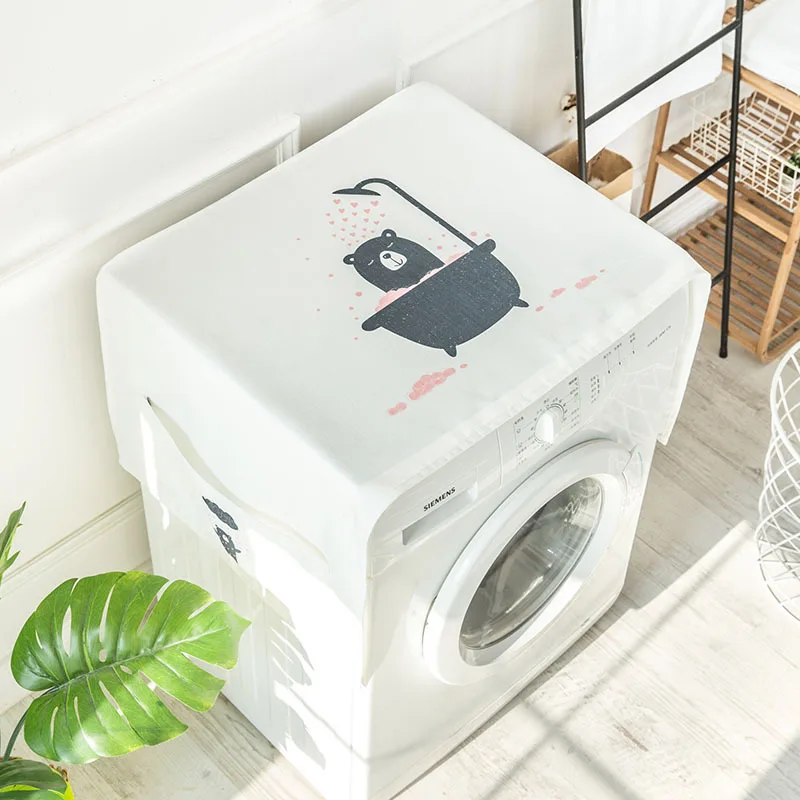 Nordic Linen Washing Machine Covers Dust cover Single Door Fridge Cover Household Refrigerator organizer Home Cleaning lavador