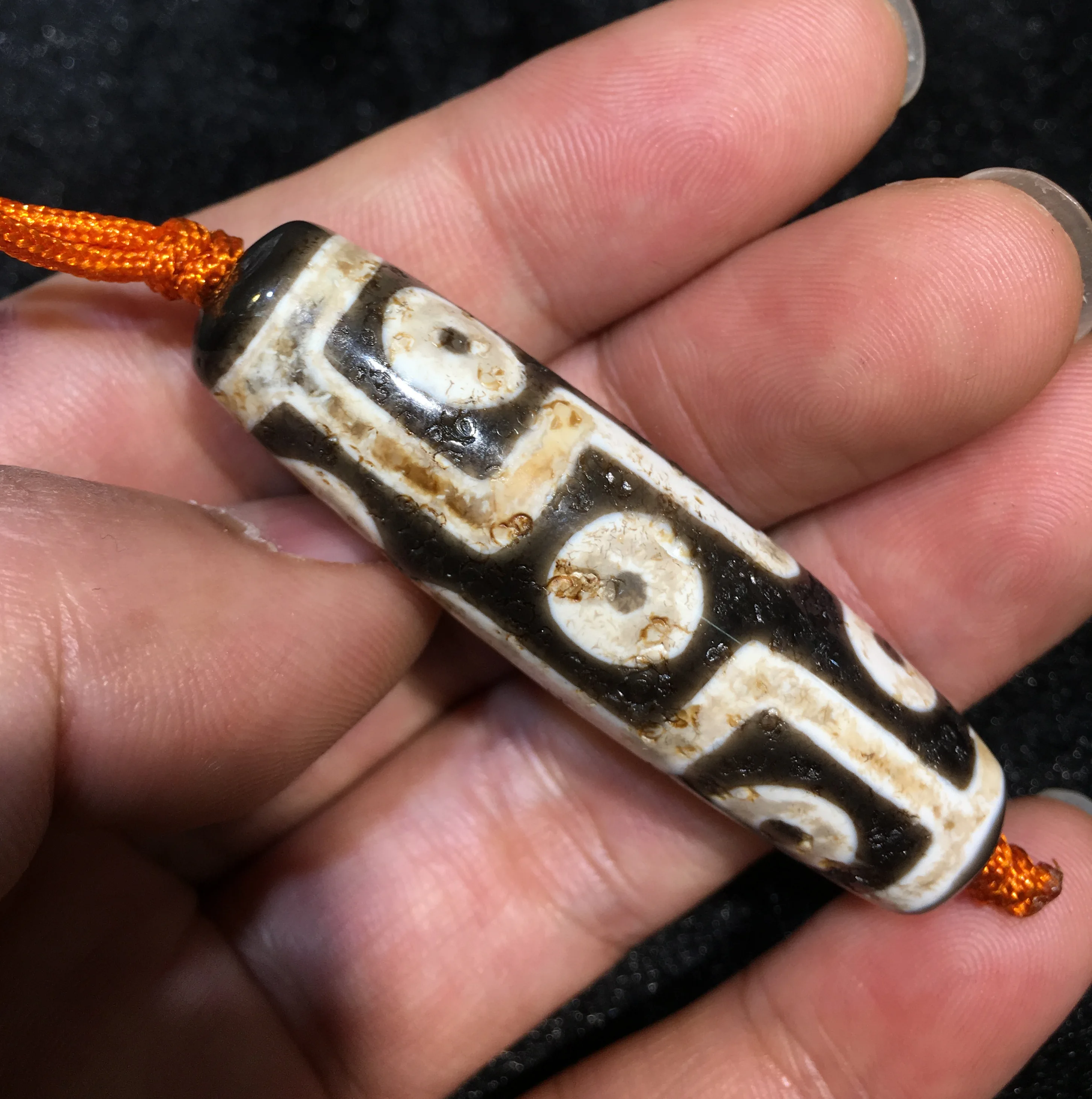 

LKbrother Talisman Treasure Magic Energy Tibetan old Agate 9 Eye of Kingdom dZi Bead Totem Amulet Pendant 4A