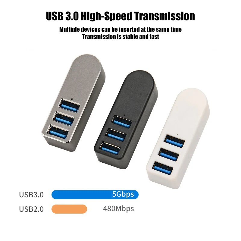 Splitter USB Hub USB 3.0 3 in 1 per adattatore portatile PC Computer Hub di ricarica USB Splitter per notebook per accessori Dell Lenovo HP