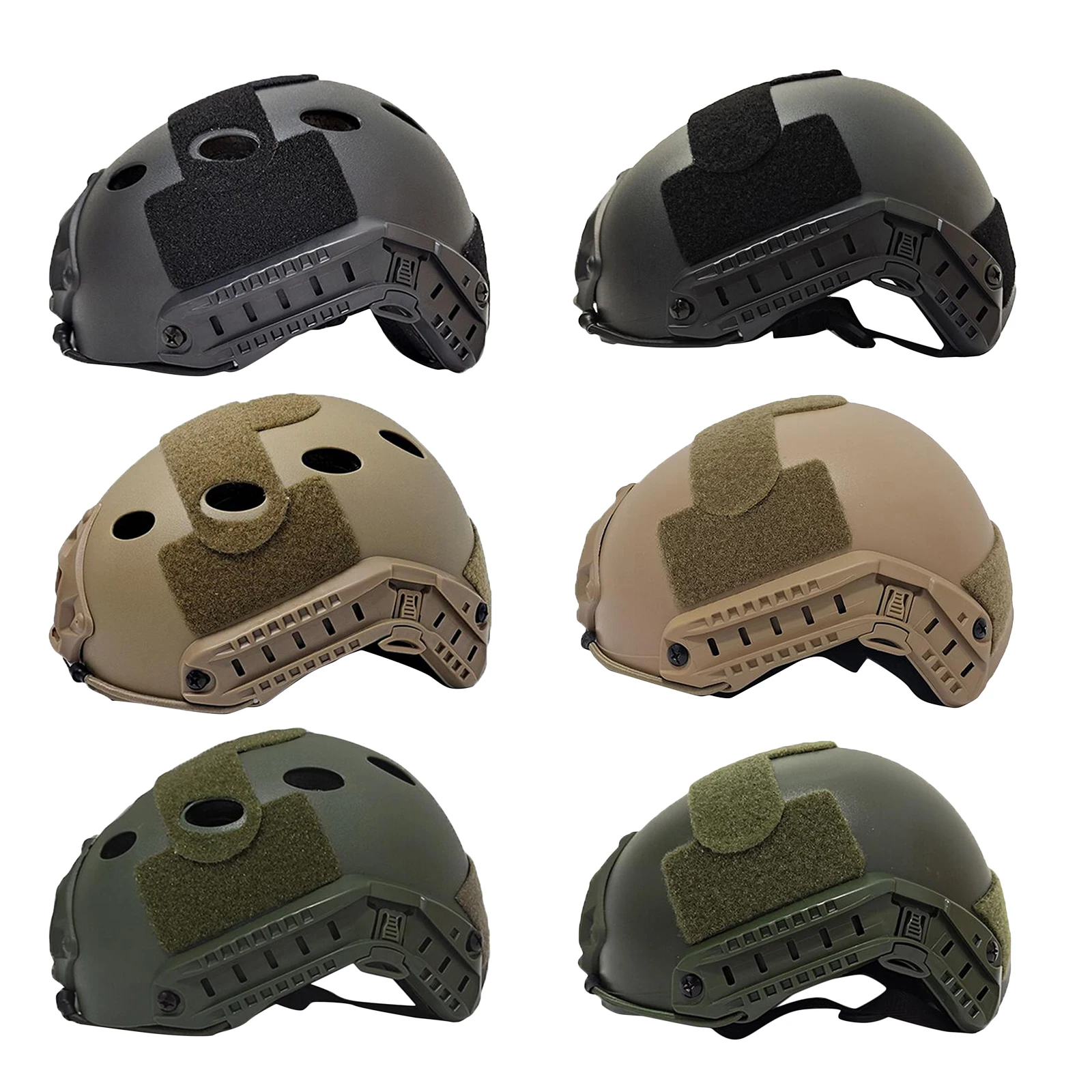 

Tactical Protective Helmet Adjustable Straps Side Rails Protect Equipment Gear for Military Gaming Hunting Shooting CS