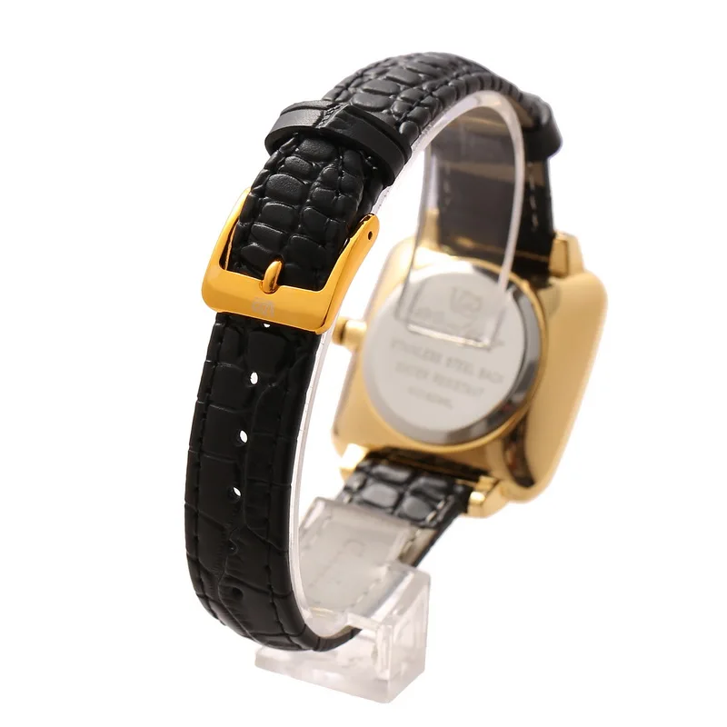 2021 VARLEDO Watches Leather Clock Rectangle Shell Wrist Quartz Diamond Women Ladies Students Fashion Watch