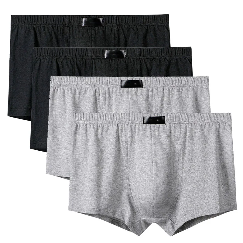 4Pcs/Lot Men's Panties Male Underpants  Shorts Boxers Underwear Slip Cotton  Large  Size 5XL 6XL