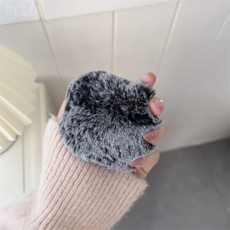 Warm Cute Fluffy Fur Headset Case For Apple Airpods 1 2 3 Pro Cover Silicone Headphones Cases For Air pods Pro Earphone Funda