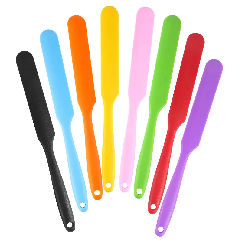 Espátula larga de silicona resistente a altas temperaturas, espátula para crema multicolor, fabricación de pasteles para el hogar, accesorios pequeños, herramientas para hornear