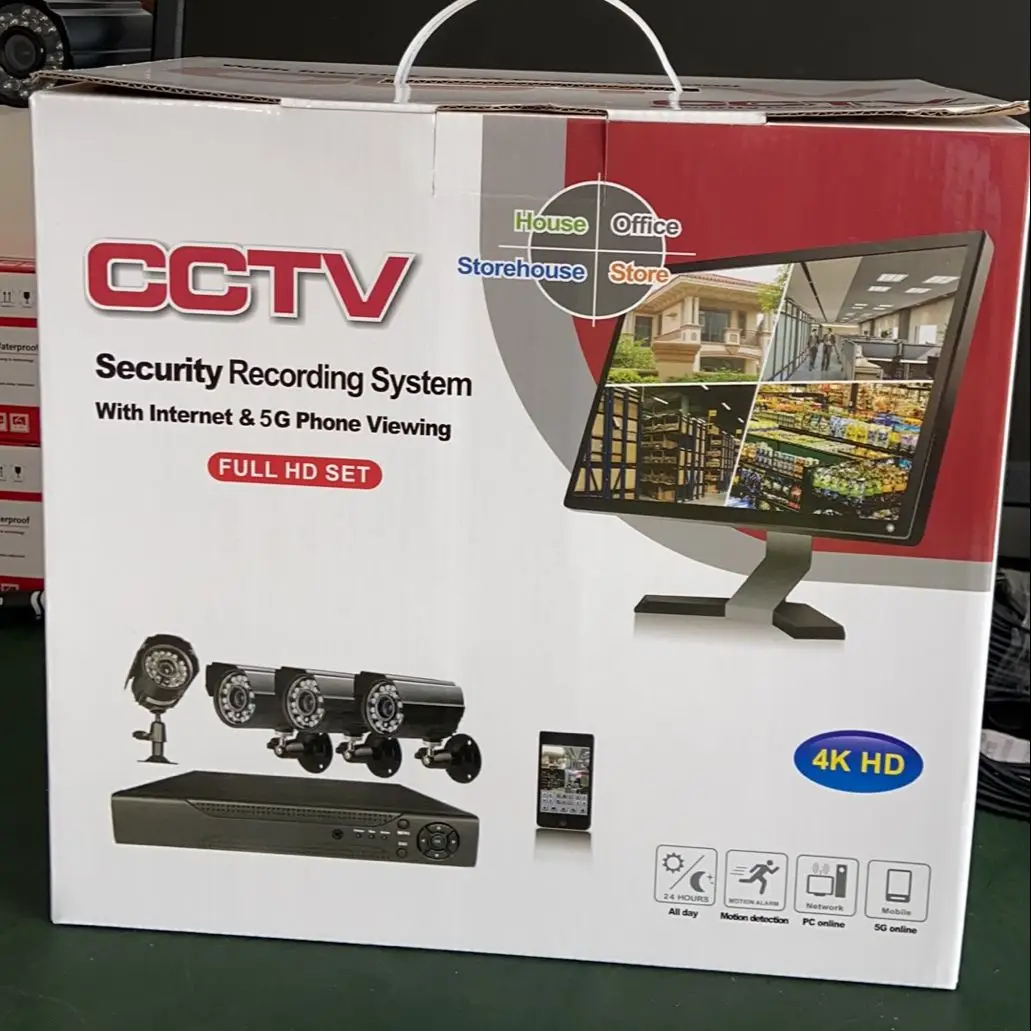 Imagem -04 - Waterproof Outdoor Security Cctv System Video Surveillance Câmera em Recorder E-mail Alarme Visão Noturna 4ch 1080p Ahd Dvr Kit