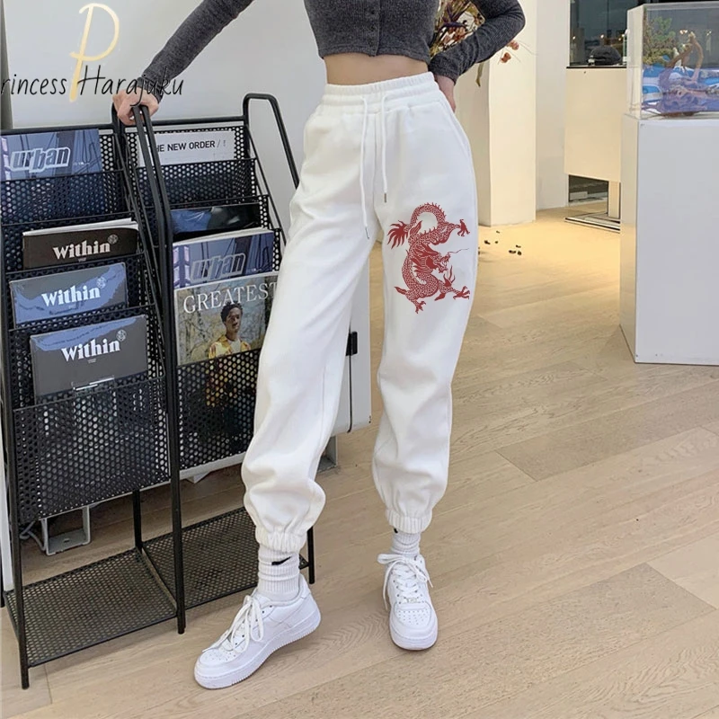 Zomer Hip-Hop Grafische Print Joggingbroek 2021 Nieuwe Vrouwen Jogger Broek Harajuku Hoge Taille Losse Casual Broek Joggingbroek vrouwen