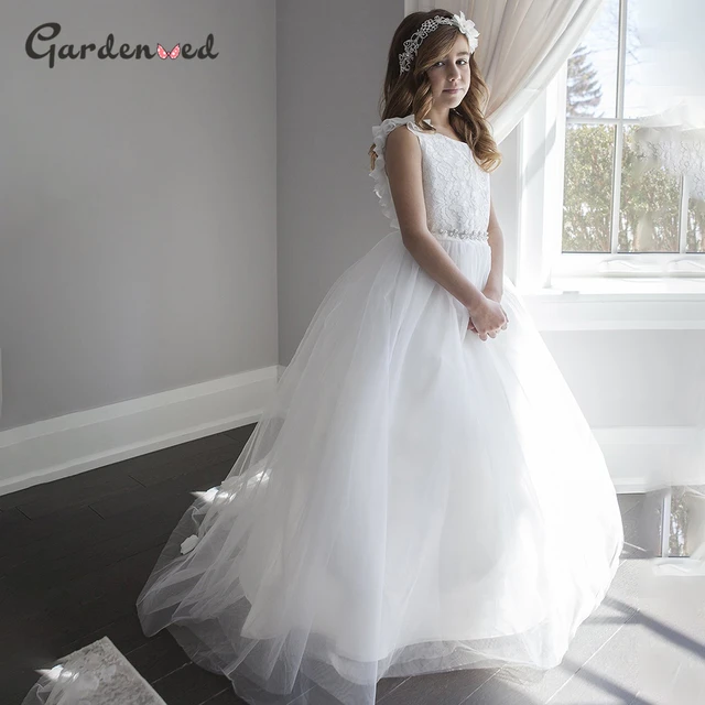 Gardenwed White Flower Girl Dress Tulle Puffy Princess Dress Cute Baby Party Dress Child Dress Little Girl Dress First Communion Flower Girl Dresses AliExpress