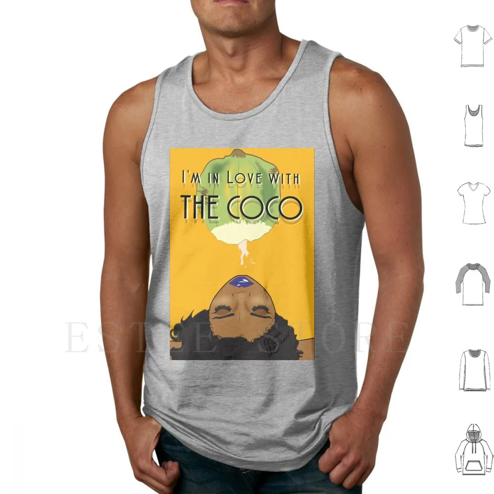 

I'm In Love With The Coco Tank Tops Vest Sleeveless Summer Summer 2016 Tropical Stationary Kinna Black Women Art Femme