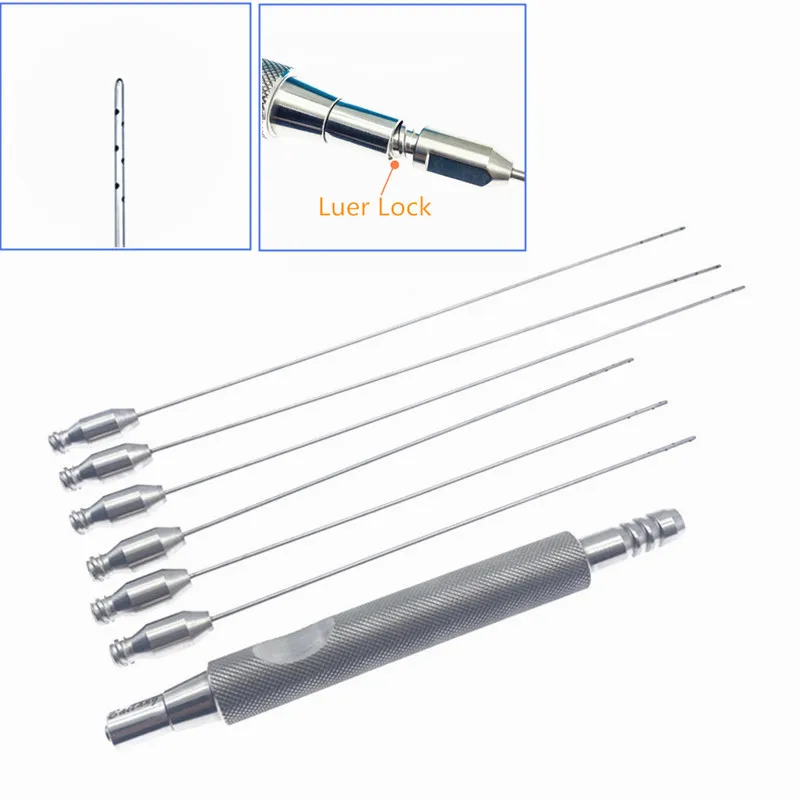 

Liposuction Cannula Fat Aspiration Needles Liposuction Injection Cannulas with Stainless steel handle Infiltration Cannulas