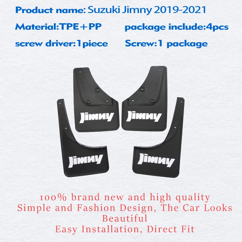 Garde-boue de voiture pour Suzuki Jimny 2019 – 2022, 4 pièces, accessoires Styline avant et arrière