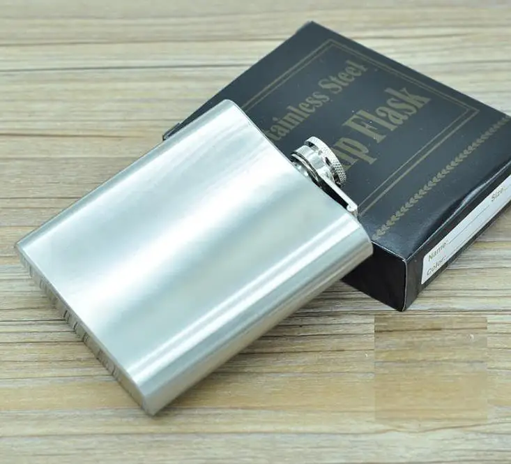 200pcs 6oz Stainless Steel Pocket Flask Russian Hip Flask Male Small Portable Mini Shot Bottles Whiskey Jug Simall Gifts ni226