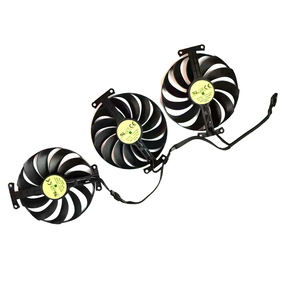 Ventilador de tarjeta gráfica T129215SU, 95mm, 7 pines, 12V, 0.5A, para ASUS ROG STRIX OC GeForce RTX3060, 3060Ti, 3070, 3070Ti, 3080, 3090, nuevo, 3 unids/lote