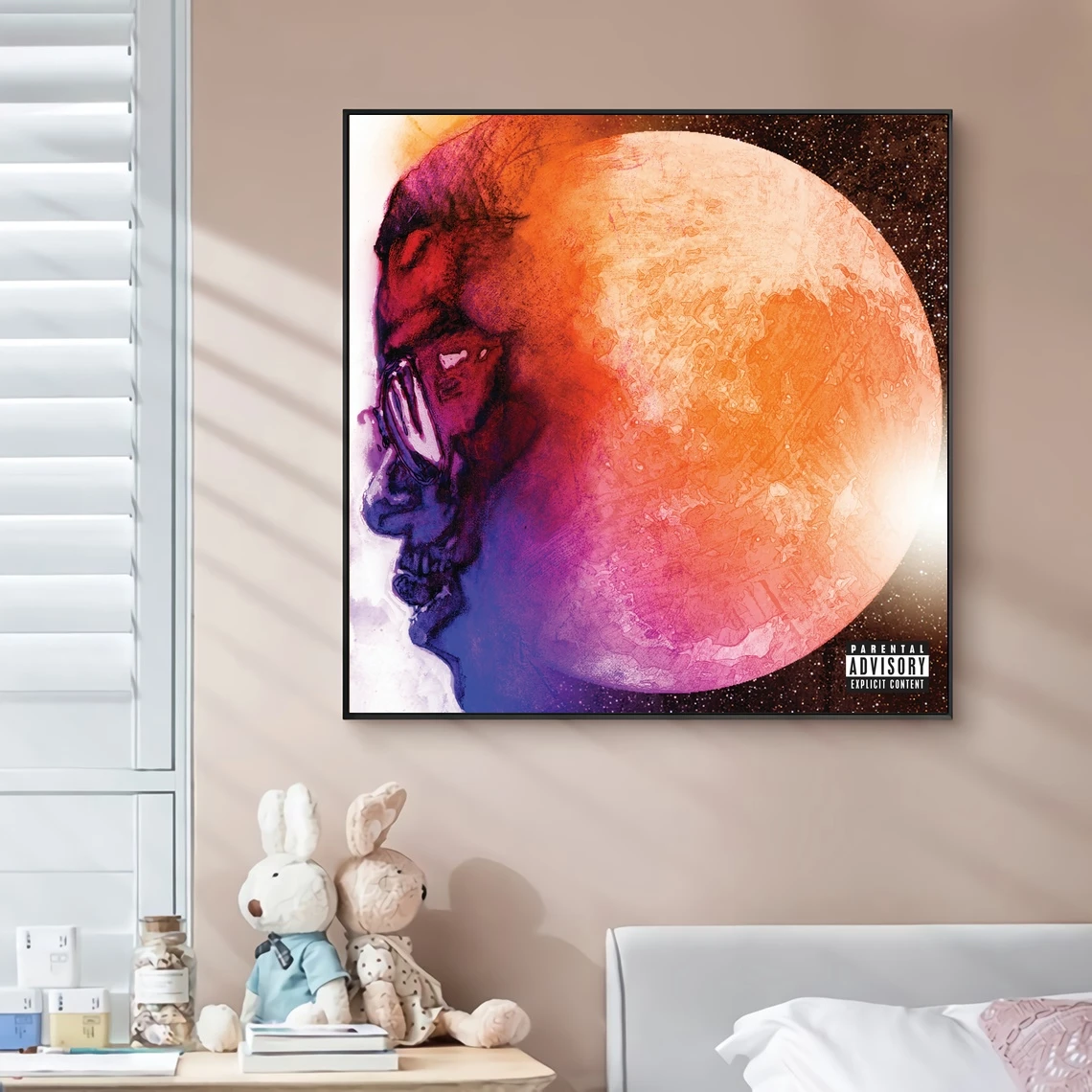 Kid cudi  by the kid Andy Man on the Moon End of the Day Music Album Cover Canvas Poster