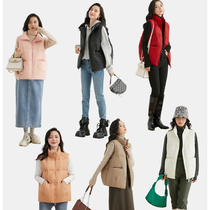 Women 90% White Duck Down Vest Warm Sleeveless Jacket Female Portable Thick Waist Coat Parkas