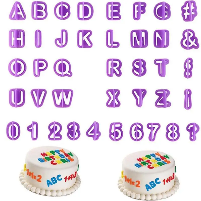 40 teile/satz Alphabet Kuchen Formen Figur Kunststoff Brief Fondant Form Cookie Cutter Anzahl Kuchen Form Backen Dekorieren Werkzeuge Gebäck