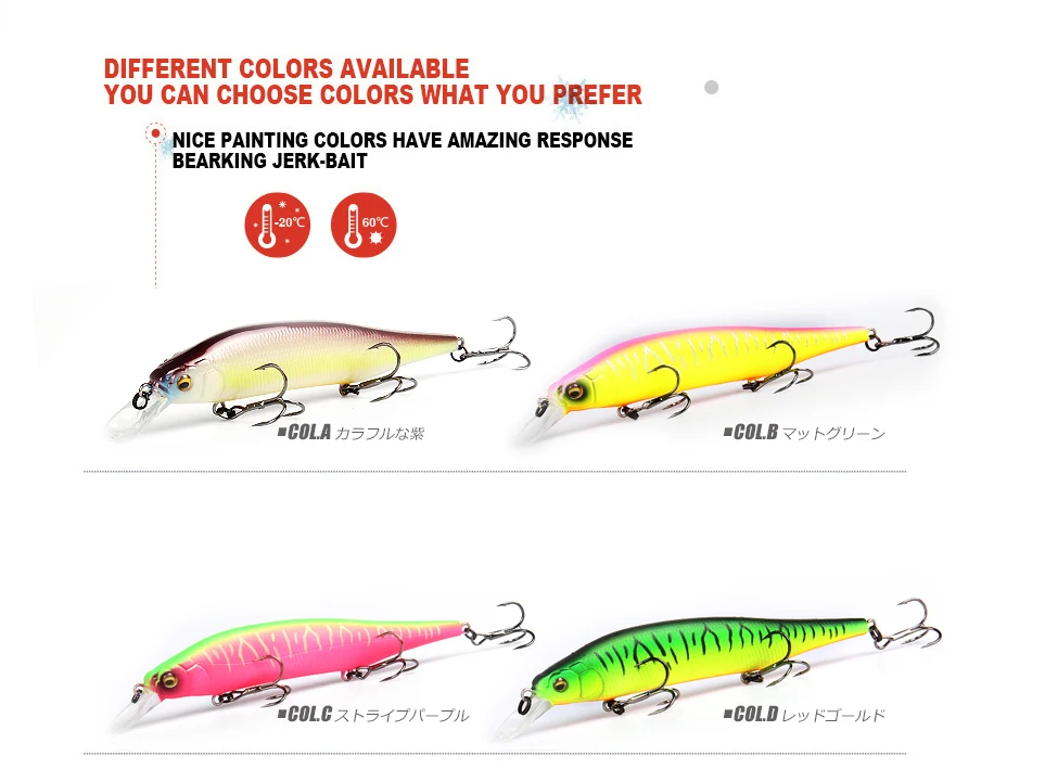 M114 BEARKING 115 mm 15 g Gewichtssystem Top Fishing Hard Lures Bait Minnow Crank Wobbler Qualität Tackle Haken – Detail 9