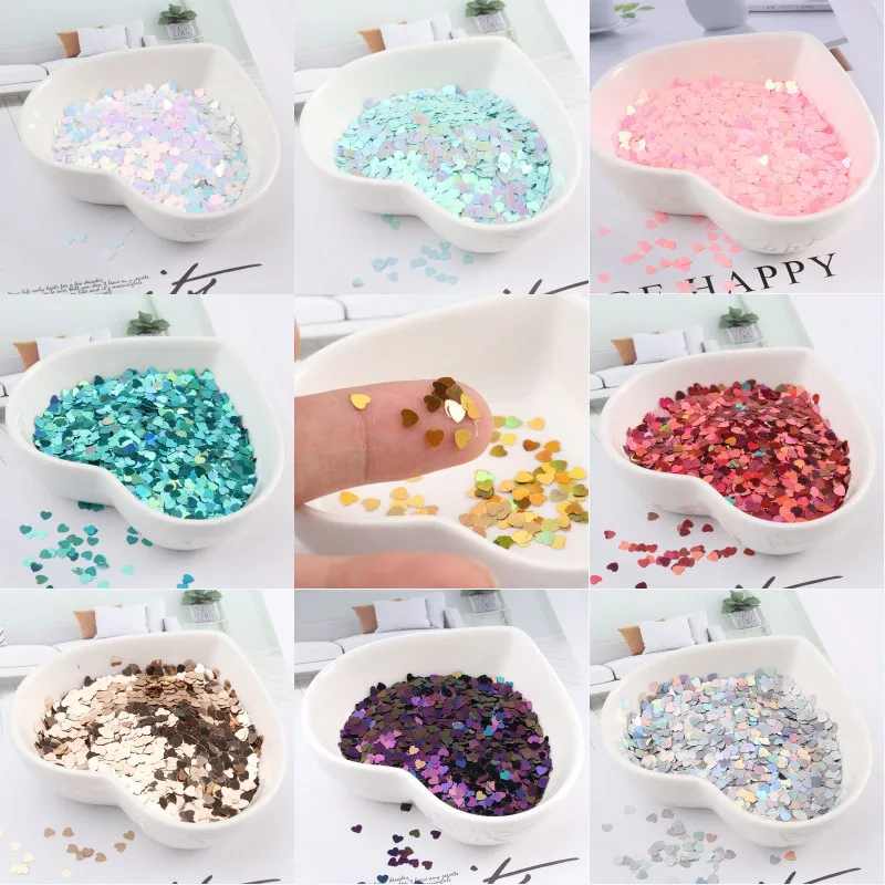 Paillettes en Forme de Cœur Ultraminces de 3mm, pour Artisanat, l'horloge, pour Manucure, Mariage, Décoration de Noël, Confettis, N64.Arts, 10g