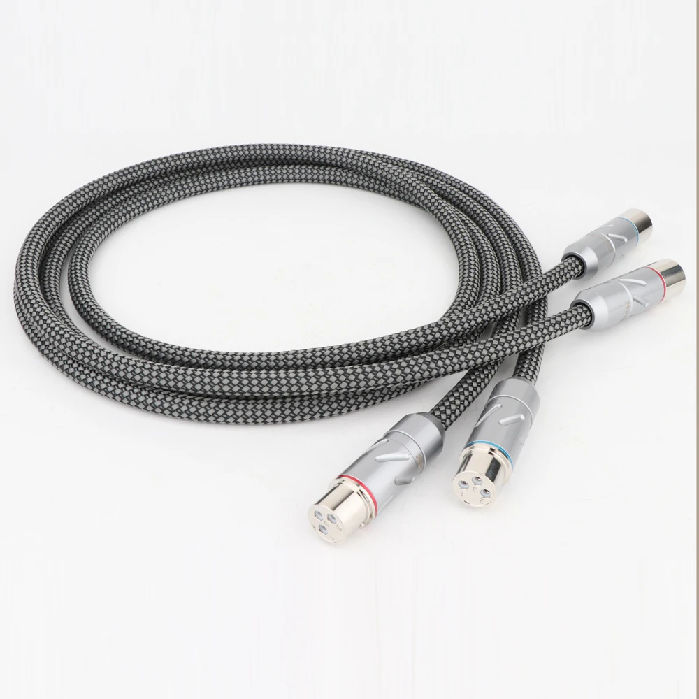 hifi A202X7R 99.998% OFC Copper Silver Plated Balanced Interconnect XLR Cable Pure Copper Rhodium Plated XLR Connectors