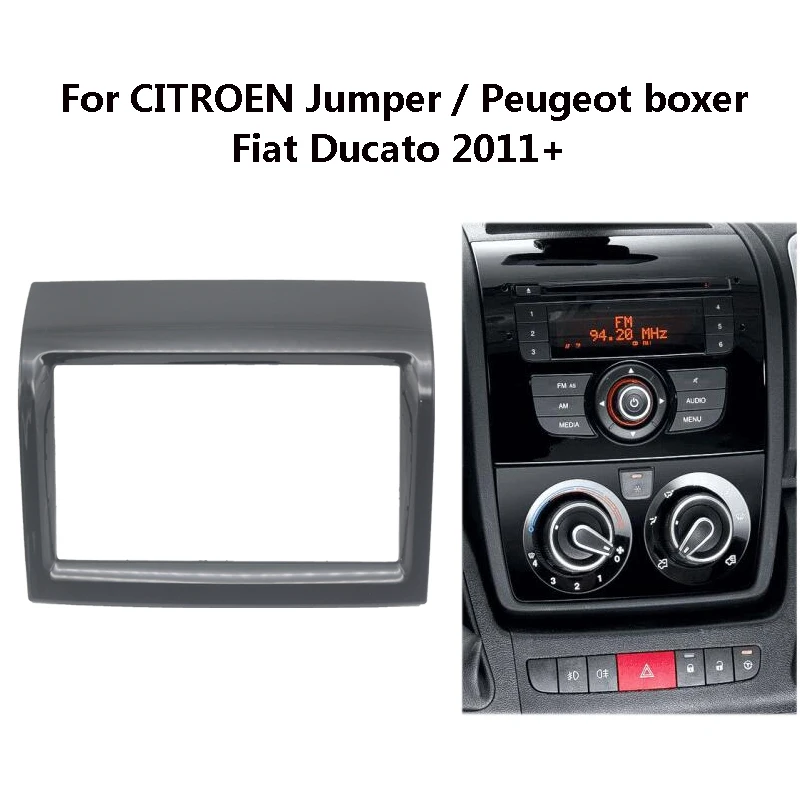 Car Radio Fascia For CITROEN Jumper/PEUGEOT Boxer/FIAT Ducato Stereo Dashboard Panel CD Trim Double 2 Din Installation Frame Kit